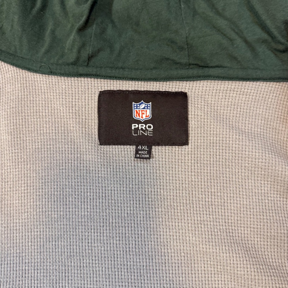 NFL Pro Line Green Bay Packers Waffle Knit Zip Up Hoodie Grey Mens 4XL Thermal - Picture 4 of 7